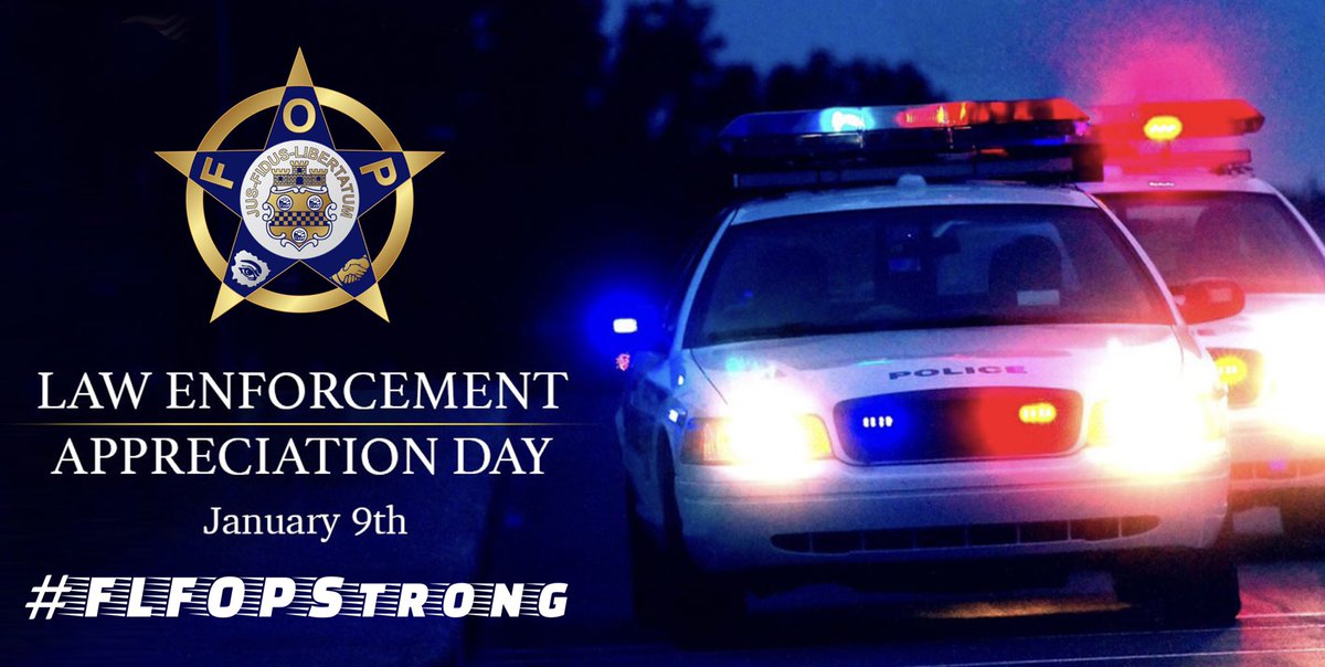 FOPFL's tweet photo. Today, on National Law Enforcement Appreciation Day , we proudly honor 🇺🇸 the men and women who answered the call to serve and protect. We thank each of them for their bravery, dedication &amp; sacrifice to the communities they serve. We see you. We appreciate you. 

 #FLFOPStrong https://t.co/v0w6p1Qg0c