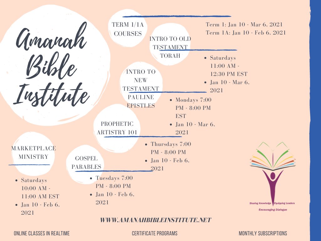 AmanahBible's tweet image. Be part of the upcoming courses starting on the 10th of January! You will be amazed at how much you will learn. Be there! #Spring2021 #SpringCourses #BibleStudy