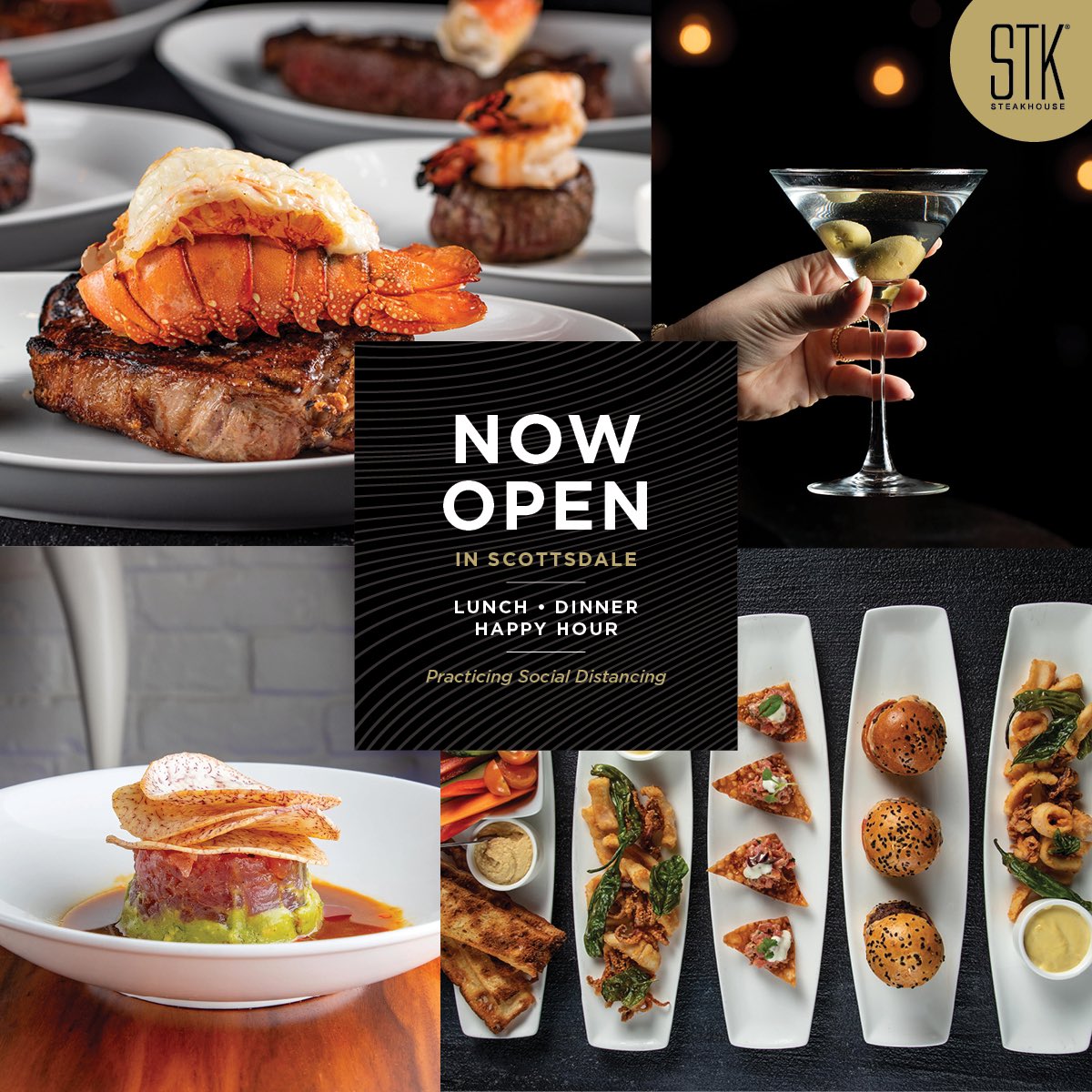 eatSTK's tweet photo. VIBE UP your dining experience! STK #Scottsdale is NOW OPEN &amp; accepting reservations for Lunch &amp; Dinner. Happy Hour also offered DAILY from 3-6:30pm. Make your reservation at https://t.co/Huz4hw688N. https://t.co/vhSYvWGBk4