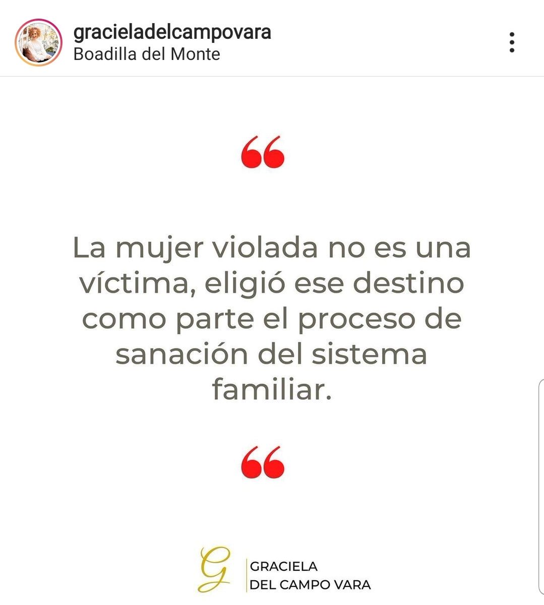 LEYANTISECTAS's tweet photo. "La mujer violada no es una víctima, ELIGIÓ ESE DESTINO como parte el proceso de sanación del sistema familiar".

¿Se comprende porque las constelaciones familiares SON UNA PSEUDO PRÁCTICA COERCITIVA perjudicial para la Salud?

DENUNCIAR PERFIL https://t.co/PZ3fmU5oPT https://t.co/ZeIJDFBb4R