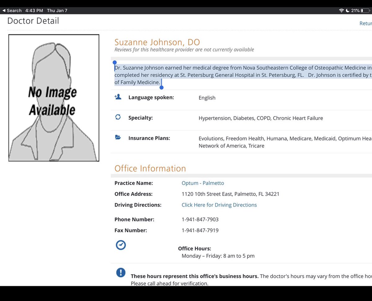 1) they are MAJOR pro-trump people. 2) Wife is a fam med doc. She lists on her profile special interest in pulm and COPD patients. 3) The couple held a HUGE party on NYE, nobody wore masks. I am very concerned about patients give her lack of taking covid seriously. 2/