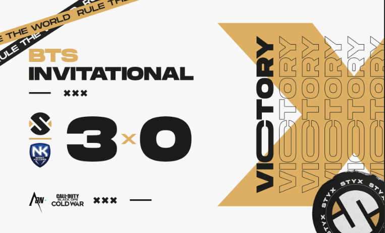 COD | BTS Invitational by <a href="/ArenaOnOficial/">ArenaOn</a>

É VAPO!

Vencemos a primeira partida contra a equipe da <a href="/NKeSports_/">Night Killers</a> e avançamos na Winners!

Enfrentaremos agora a equipe da <a href="/DOGS_TEAM/">DOG$ TEAM E-SPORTS</a> pelas quartas.

#RuleTheWorld