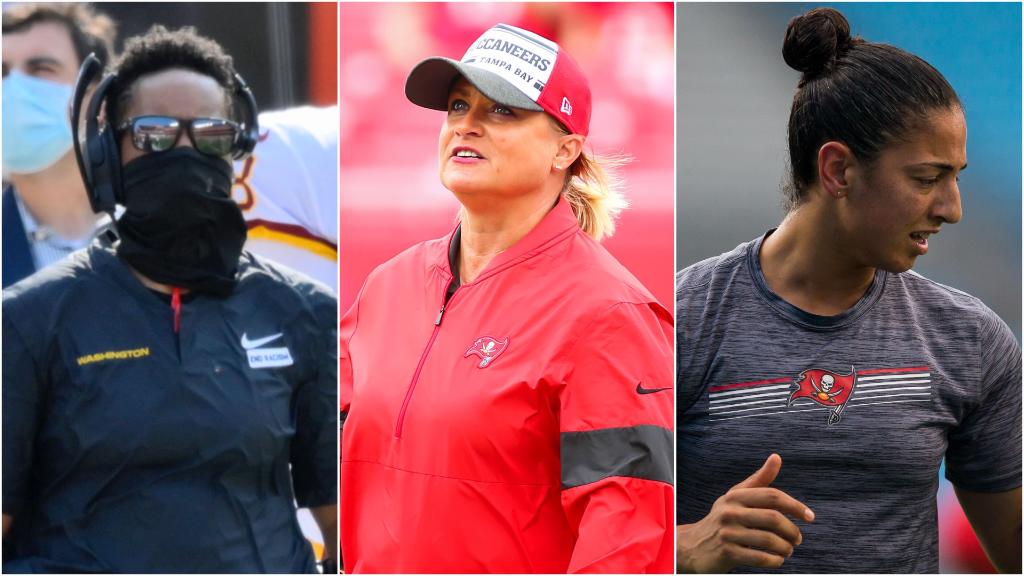espn's tweet image. More history 👏

Tonight's Wild Card game between @WashingtonNFL and @Buccaneers will feature female coaches on both sidelines. @espnW