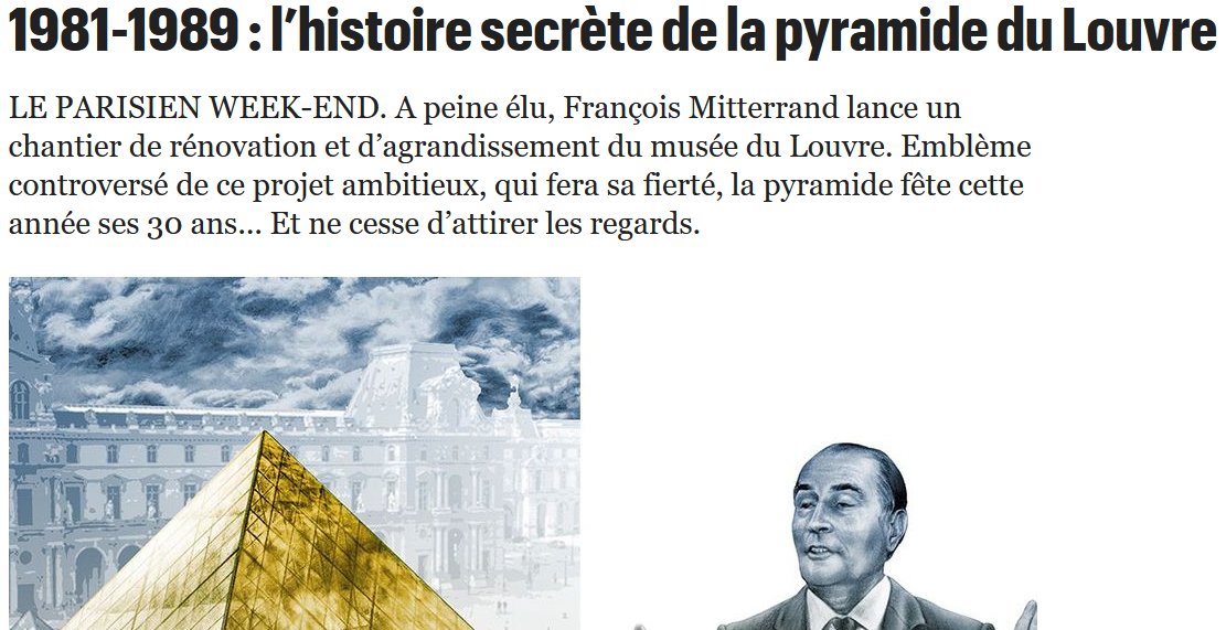 Lancement des travaux dès son intronisation en 1981 en tant que chef de l'état. Pyramide symbolique avec les 666 vitres de cet édifice. Ce projet de pyramide au Louvre n'est pas récent. Ce monument avait été proposé pour les célébrations de la Révolution française en 1809.