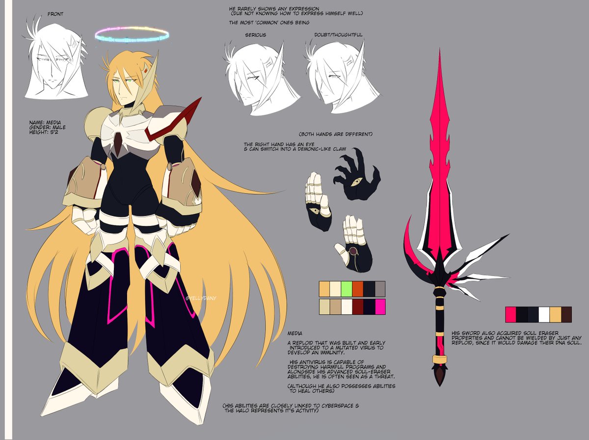 YellyDany's tweet image. ♦️ Media's reference sheet ♦️

#Megaman #MegamanX #reploidOC #fanart