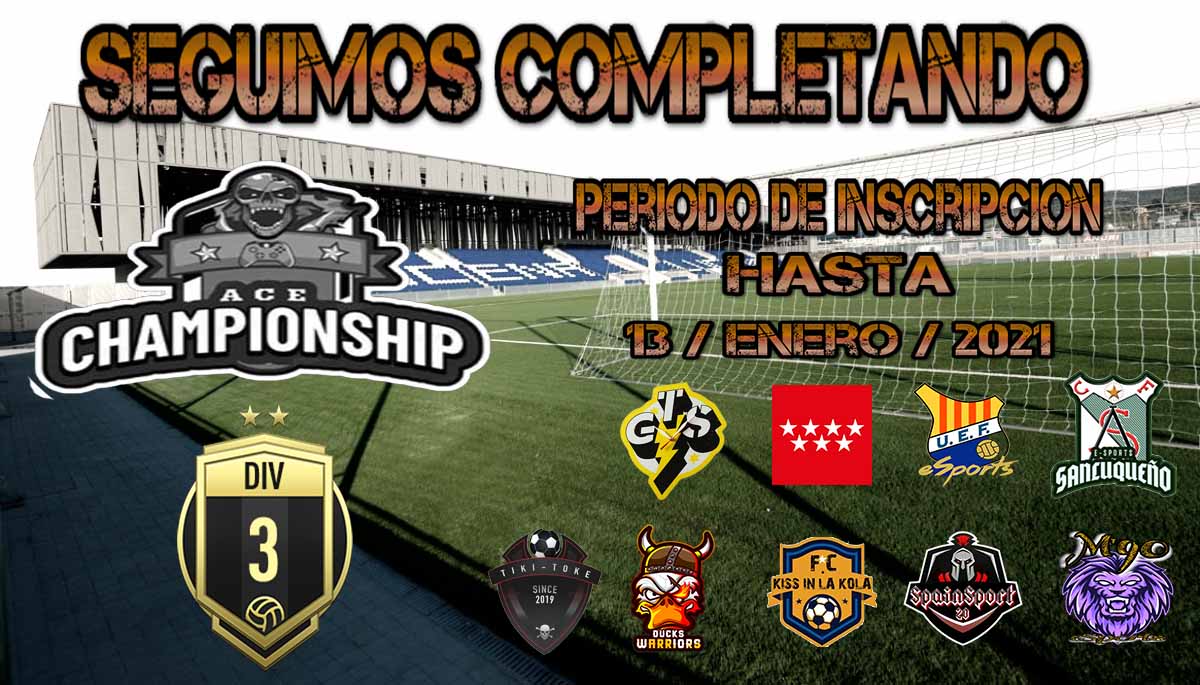 Y seguimos completando nuestras divisiones. Aún no estáis?

Anunciamos el retraso del inicio de la liga hasta la finalización del #opendeacceso de <a href="/EfaEspana/">🇪🇸EFA ESPAÑA🇪🇸</a> 
Mucha suerte a todos los que participais y a los que entréis en nuestra liga!!