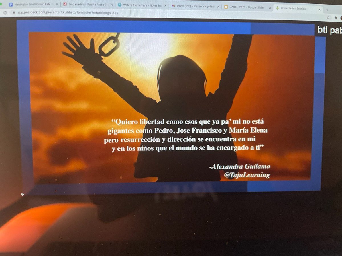 Endings should always be this powerful and heartfelt! 💪❤ The OABE 2021 Winter Institute comes to a close this afternoon with Alexandra Guilamo. Check out tajulearning.com to find out more.