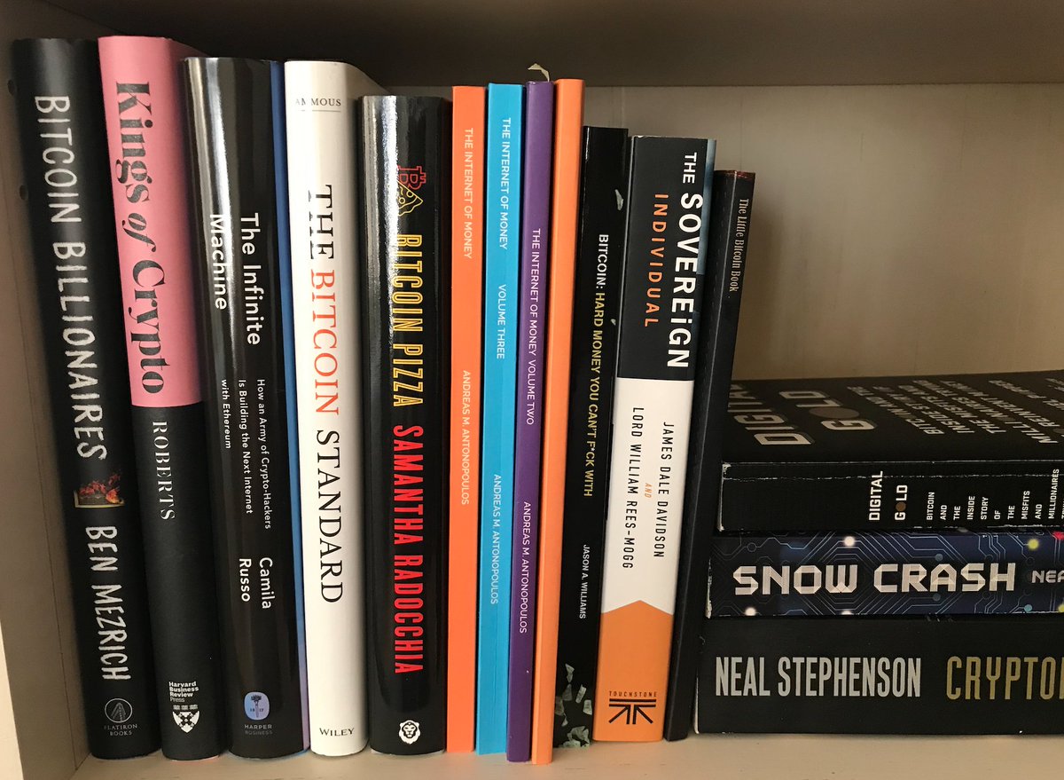 <a href="/CedYoungelman/">Cedric Youngelman ⚡️</a> My #bitcoin etc shelf...definitely need more!