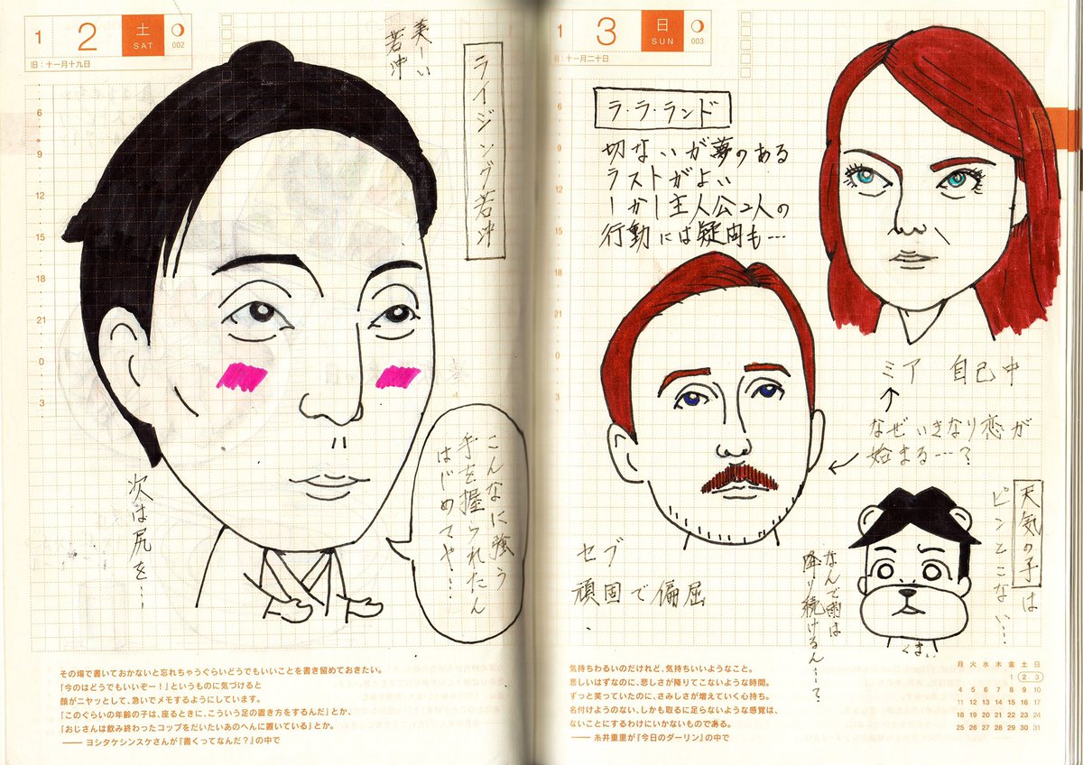 熊崎俊隆 手帳を買ったので週間日記はじめました いつまで続くかわかりませんが 本年もよろしくお願いします 1月1日 金 暴飲暴食の日 1月2日 土 ライジング若冲 鑑賞 1月3日 日 ラ ラ ランド 鑑賞 ライジング若冲