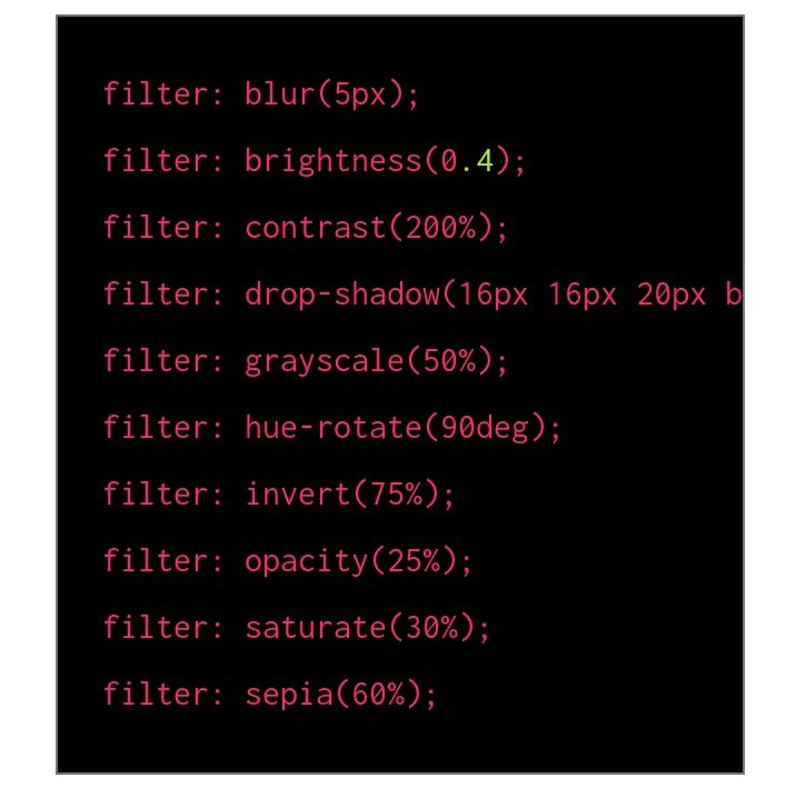 Lindsey_design's tweet image. #CSS tip:📌
Using #CSS filters can add some nice image effects without using Sketch or Photoshop. You can use several filter types and can even combine them for different effects: