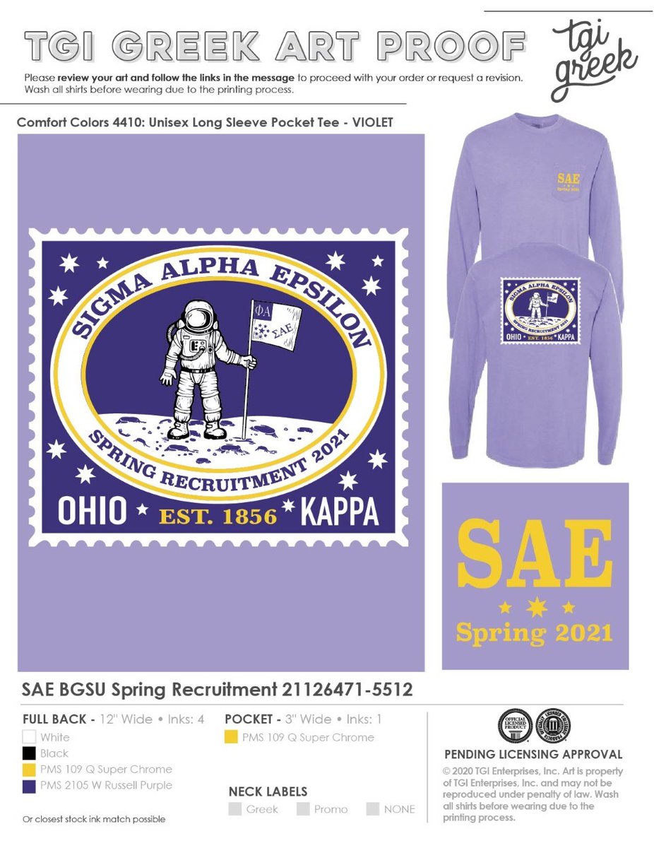 Our Spring 2021 Rush shirts are now available!

Venmo <a href="/saebgsu/">ΣΑΕ BGSU</a> $23.25 with your size to get yours! Available until January 23rd.
