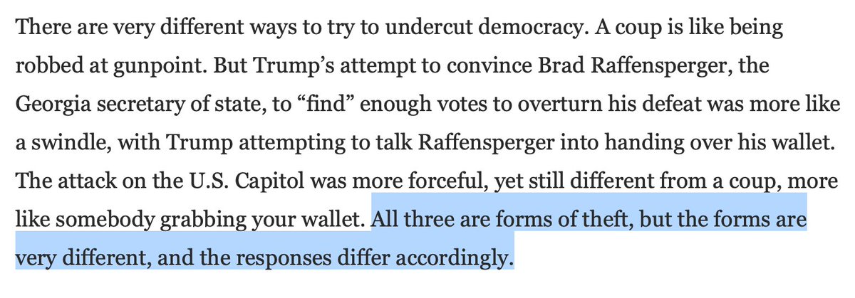 Perhaps my favorite part of the piece is when  @naunihalpublic offers an analogy to theft -- there are different ways to take someone's money and we respond in different ways (but yes, all three are BAD):