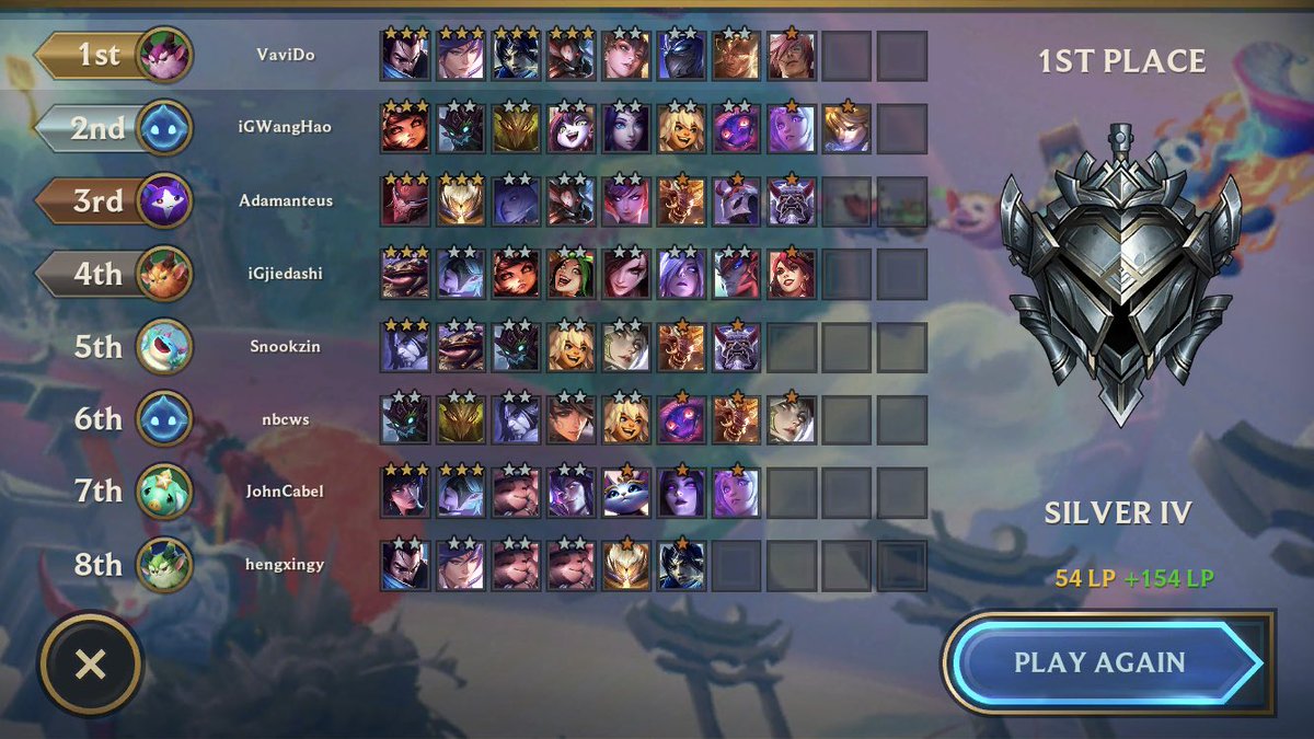 Vavi_Do's tweet photo. 6 duelists ⚔️ 4 three stars ✨ could not find yone though despite rolling down 50+ gold.... 
#TFT #TeamFightTactics #TFTranked #RiotGames #RoadToGold https://t.co/6Ak3BYSXo3