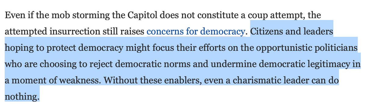 and this is how  @naunihalpublic closes it out and I  agree. Thank you, Naunihal, for this important piece.Read the whole essay here:  https://www.washingtonpost.com/politics/2021/01/09/was-us-capitol-riot-really-coup-heres-why-definitions-matter/