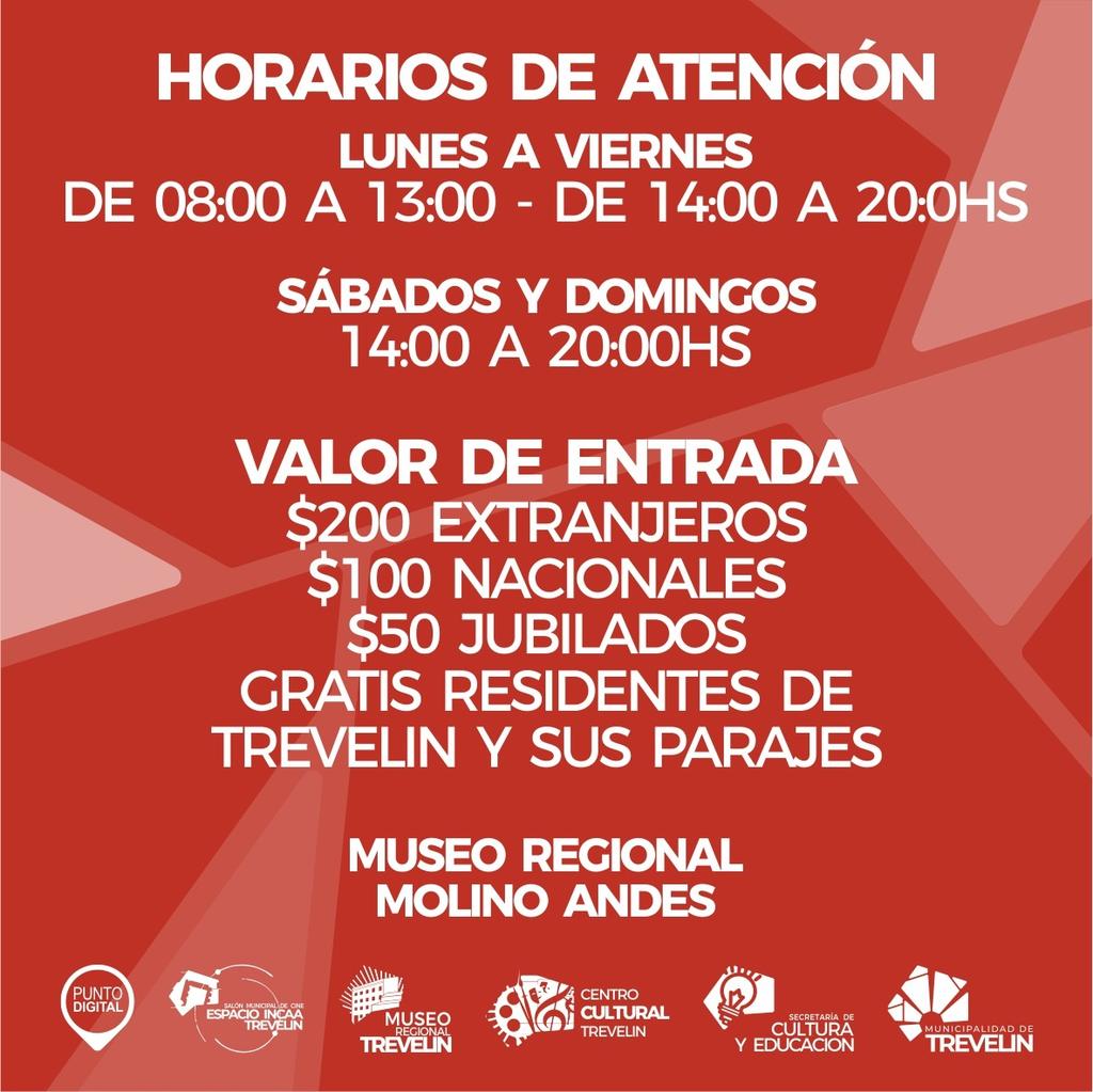 #CulturaTrevelin 
#Turismo
Este Lunes 11 el Museo Regional Molino Andes abre nuevamente sus puertas.

👇ENTERATE LOS DIAS Y HORARIOS👇