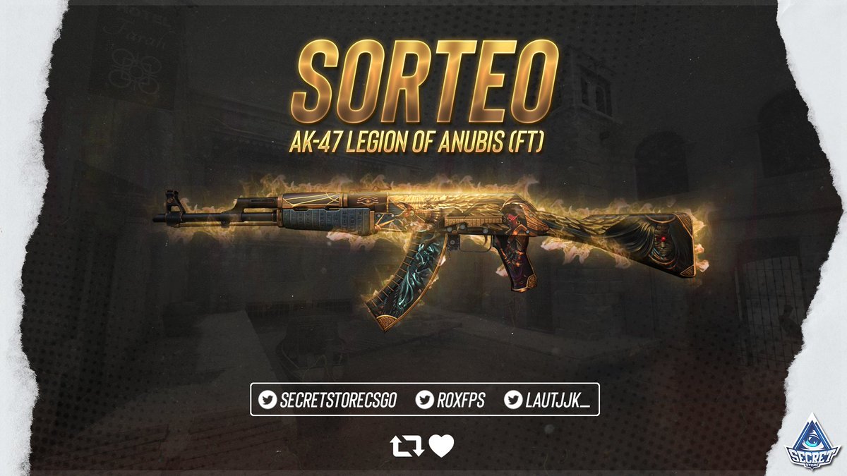 🎁SORTEO AK-47 LEGION OF ANUBIS FT🎁

Los pasos son muy simples

- Seguir a 
<a href="/Lautjjk_/">Lauti</a>
 
- Seguir a 
<a href="/SecretStoreCSGO/">SecretStoreCSGO</a>

- Seguir a 
<a href="/roxfps/">rox</a>

- Dar RT y FAV
- Etiquetar a 2 amigos!

Se sortea el próximo viernes 15/01 por stream, suerte a todos!