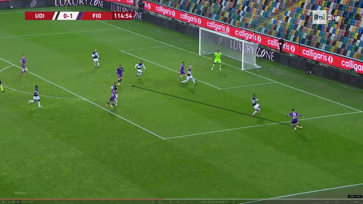 C'est un centreur correct, surtout très intéressant quand le décalage est fait. Il lève la tête, prend l'info, et est capable de trouver la zone comme le joueur libre. En revanche face à une défense compacte il panique souvent et envoie une saucisse.