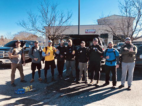F3Stabler's tweet photo. @F3ENC 11 PAX did a thing today and knocked out the 20.21 monthly rucking challenge and these 9 chose the harder thing and knocked out a marathon to top things off! BB: https://t.co/gLsB2KQ9BX https://t.co/6A80oP3YhT