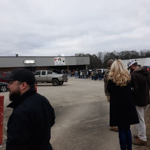 This is happening right now in the town I live in. We have a population of less than 4,000 people and that gun store is small. The owners are amazing people. I'm incredibly happy that they're seeing this amount of business and support. #2A