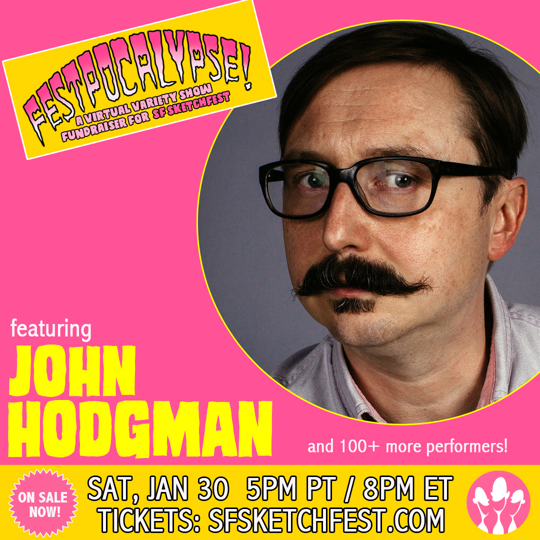 SFSketchfest's tweet image. Humorist, Author and the (podcast) Judge himself, John Hodgman will appear in Festpocalypse! One epic show, 100+ performers, one night. Tickets at sfsketchfest.com #festpocalypse #sfsketchfest #judgejohnhodgman #thedailyshow #boredtodeath