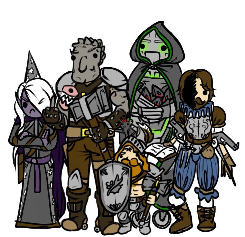 Cesca__x's tweet photo. The sketch of a D&amp;D group that commissioned me vs the sketch I draw for my D&amp;D group #DnD https://t.co/aN2J5uryLO