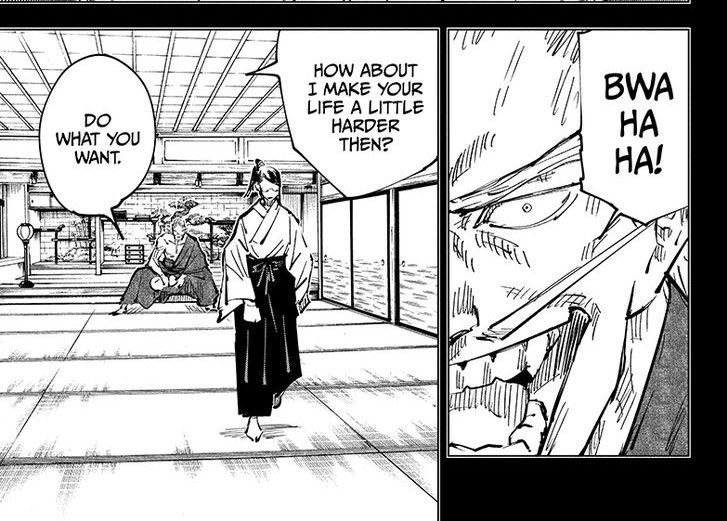 Since the Zenin family casted him out this builder up hate and pain for Toji. Thus making it his goal to prove them wrong and to show them his true strength even without curse energy. And that’s why being a mercenary was a perfect job for him to show his skills.