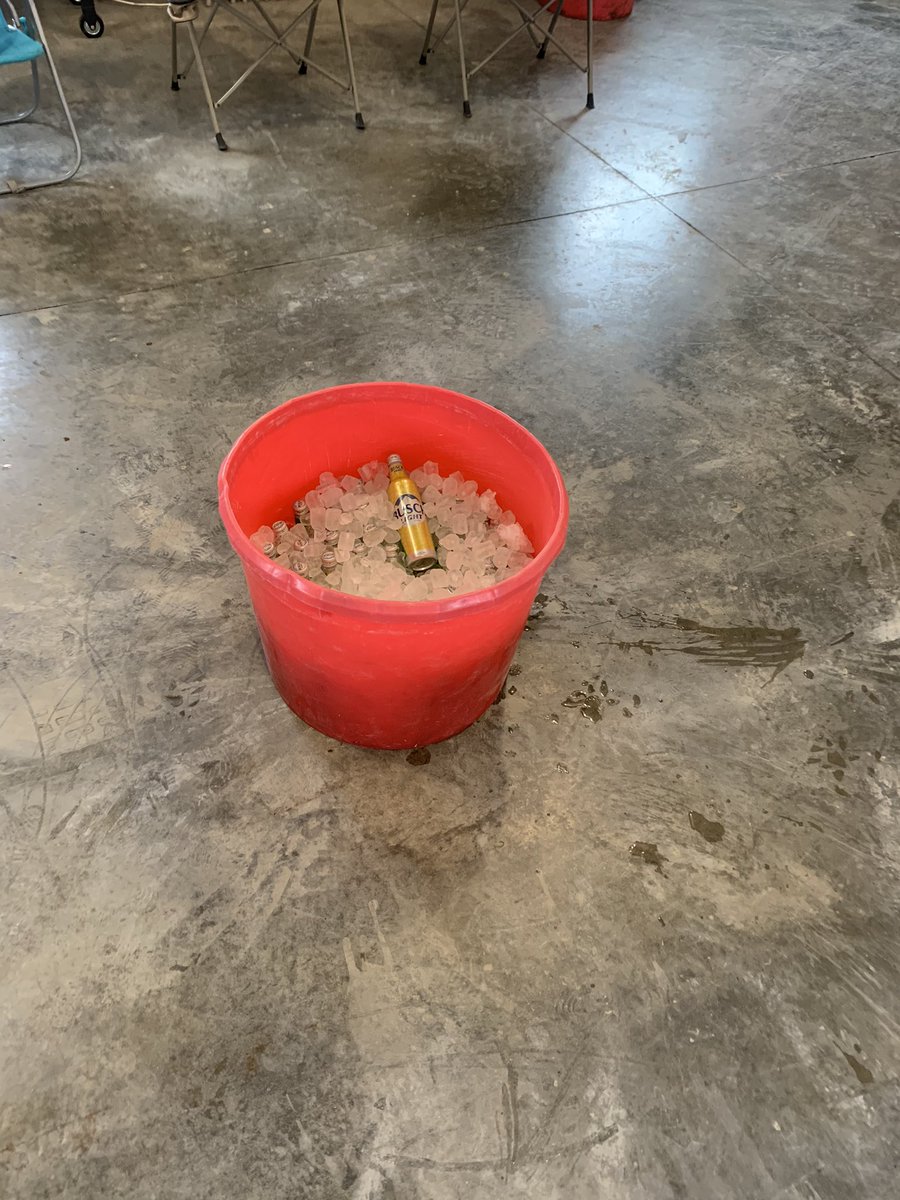 Is there anything cooler than iced down Busch light corn bottles in a old lick tub.