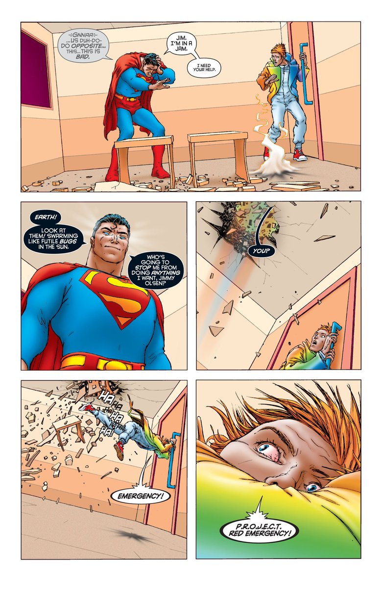 Also, love how in three pages Morrison puts more thought into what an evil Superman looks like than most writers. They highlight Clark's new personality as arrogant, self-centered and cruel. Three characteristics that couldn't be more opposite to who Clark is.