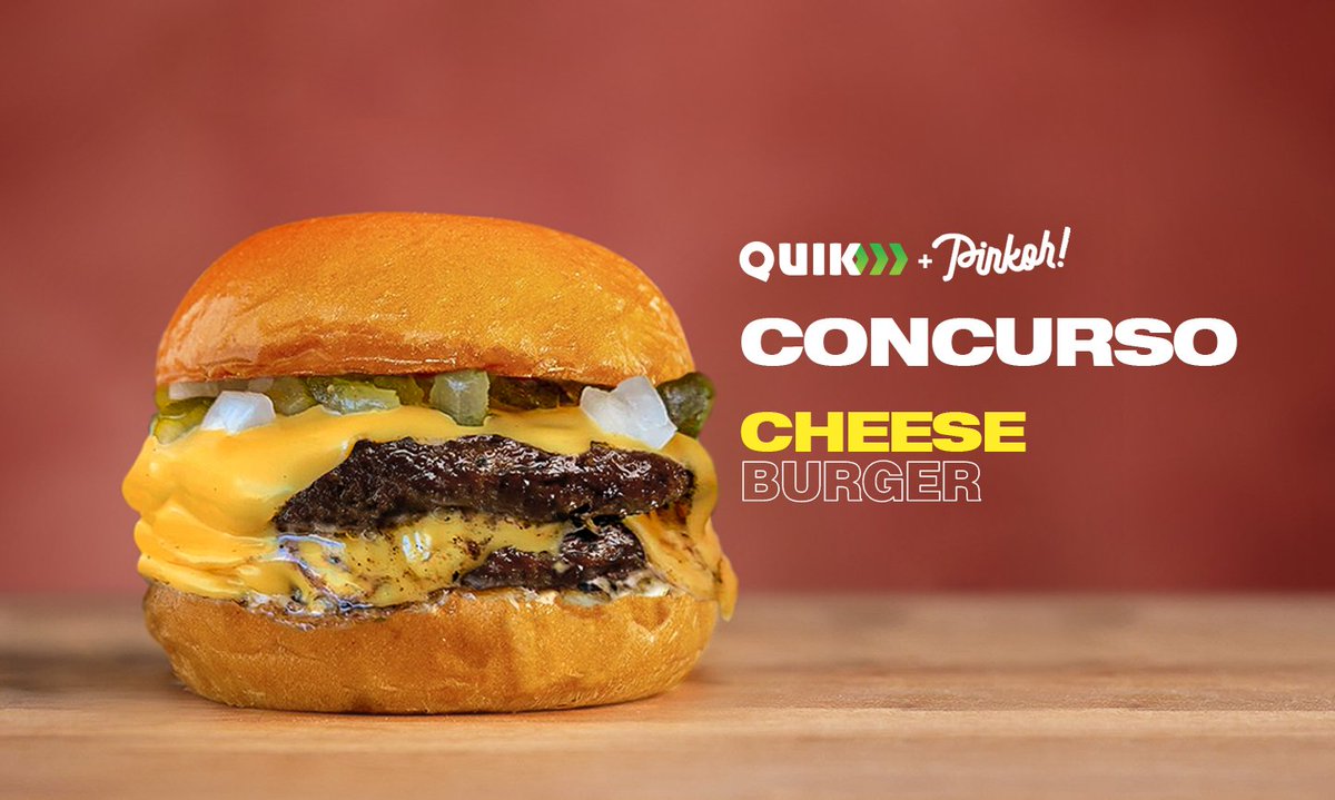 #ConcursoQuik
Participan por 2 CHEESE BURGERS de Pinkoh todos los que:

1️⃣ Nos sigan
2️⃣ Le den RT a este tweet y pongan el objetivo que no van cumplir este #2021😅

(El ganador lo decimos mañana a las 5:00pm)