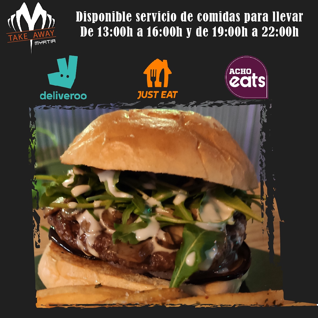 Como vuelven a cerrar los interiores de los bares, volvemos a estar cerrados, pero mantenemos nuestro servicio de comidas para llevar con Just Eat, Deliveroo, y Acho Eats