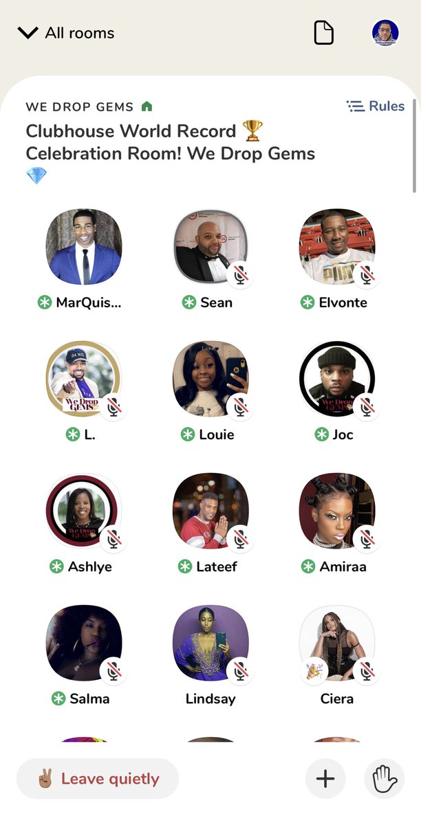 JohnTTaylor's tweet photo. Tap in!!💎💎💎 @wedropgems 💎💎💎 is celebrating their record for the longest marathon room on ♣️🏠 Clubhouse 

Shout-out to @6BillionPeople @AshlyeV &amp; the rest of the We Drop Gems crew 💎💎💎💎 https://t.co/H9UTAdNsrc
