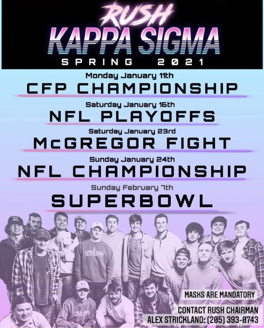 Interested in being a member of the largest college social Fraternity in the world? Send us a quick DM or contact the number on the flyer for more information!