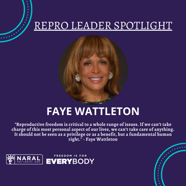 SPOTLIGHT: Born in the Midwest, Faye Wattleton is a grassroots activist for repro rights. In 1978, she became the youngest &amp; 1st African American president of Planned Parenthood. She expanded reach &amp; thus granted access to reproductive healthcare to millions of people.