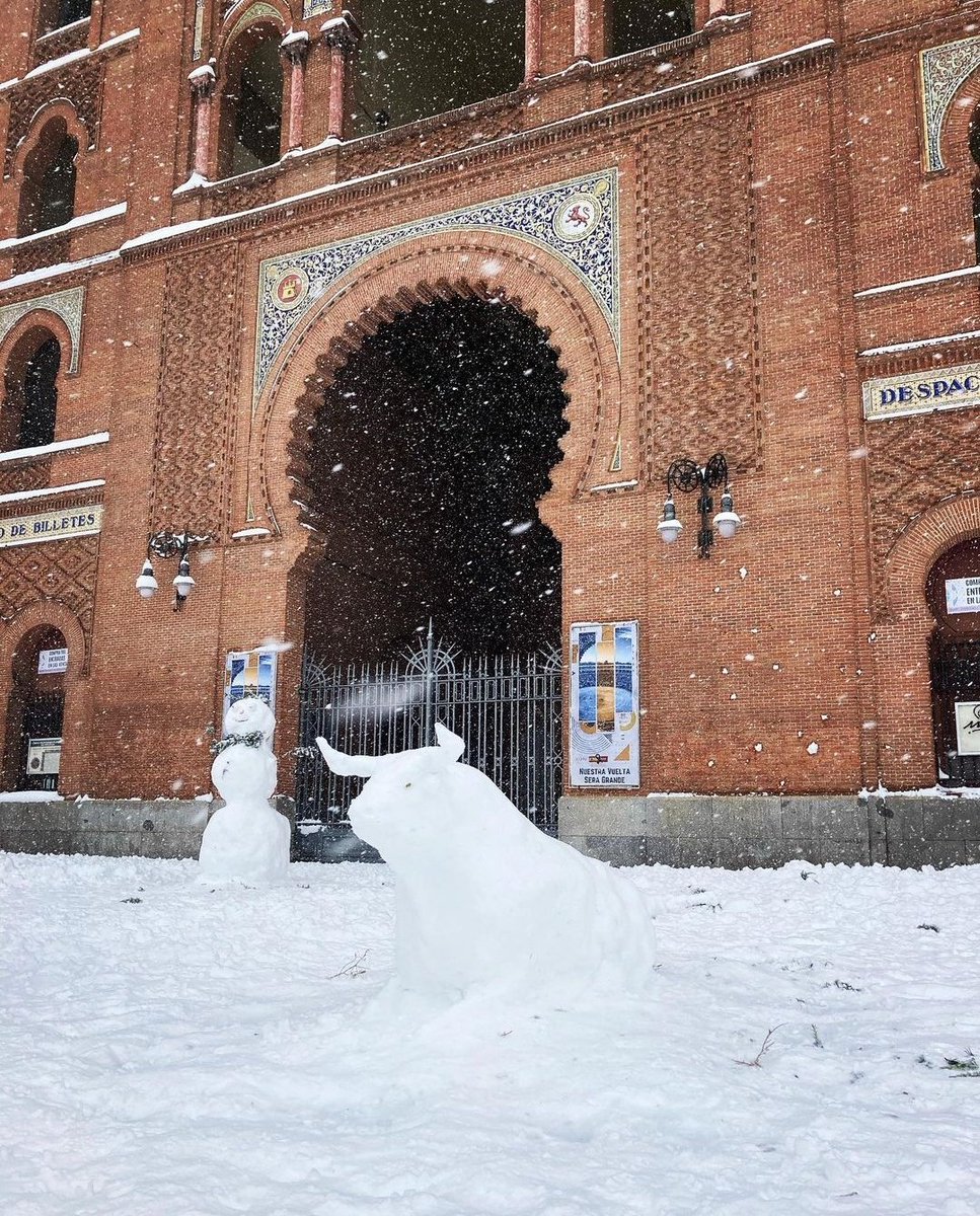 purezatoros's tweet photo. Un torito de nieve en la Puerta Grande de Las Ventas. https://t.co/EeTddOjV3C