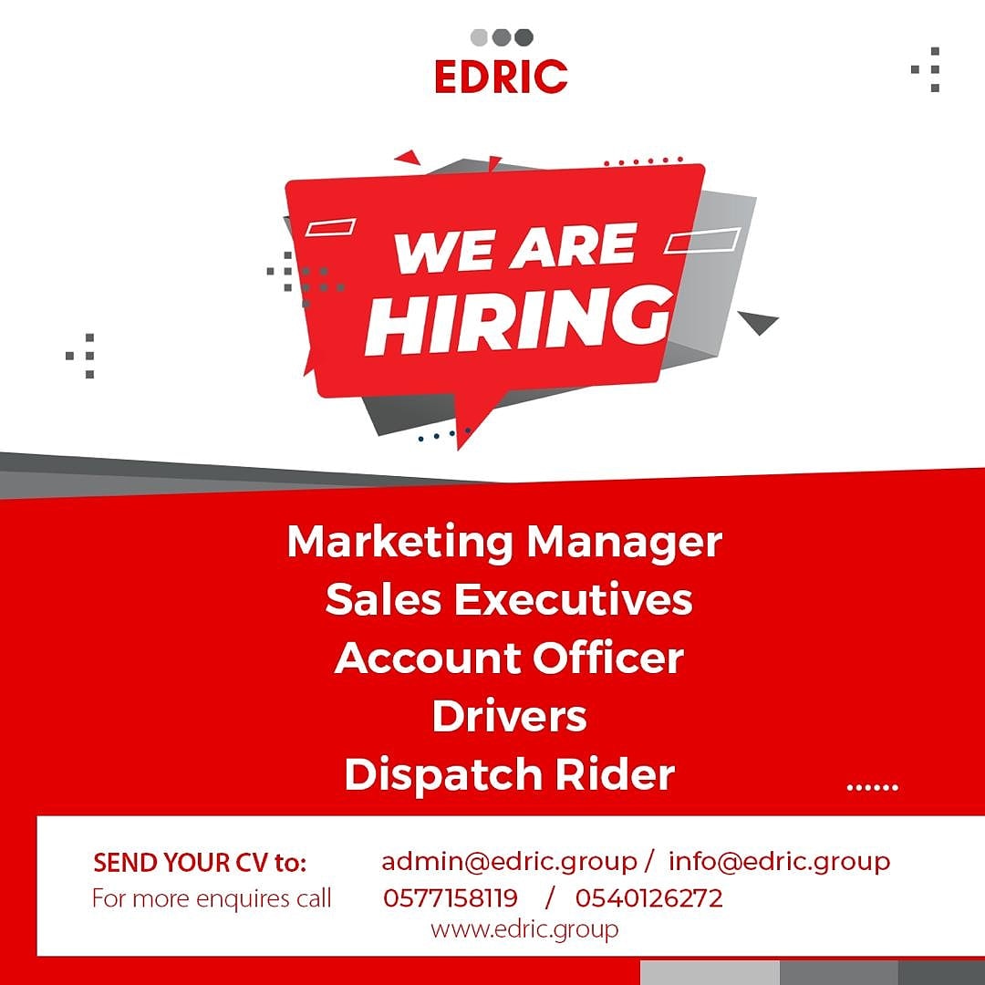EdricFurnishing's tweet photo. Please send your Curriculum vitae and application to the email provided on the flyer.
For further information call 0577158119, 0540126274, 0303409426. https://t.co/5RCkEx1F8B