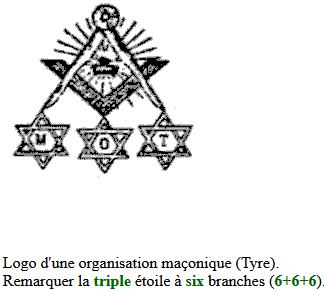 Or en recherchant des éléments de loges maconiques avec le sceau de Salomon. on trouve la Tyre et la famille Rothschild. On peut penser que si les Rothschild ont adopté ce symbole, c'est parce que c'est une famille très impliquée dans l'occultisme (Kabbale, franc-maçonnerie).
