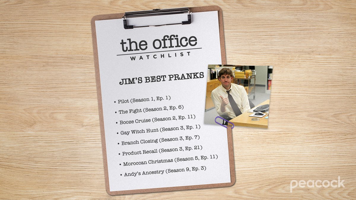peacock's tweet photo. Tired: watching episodes in order
Wired: watching episodes as a ~ theme ~ 

Change up your watching routine with these #TheOffice watchlists: https://t.co/APZZfMXMvY