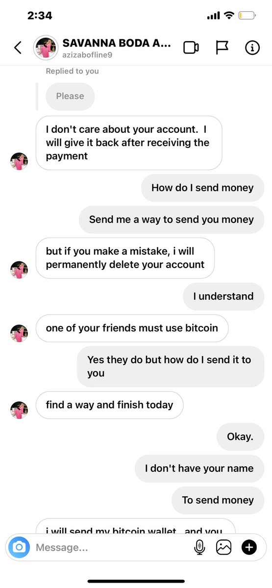 savannaboda's tweet photo. I NEED HELP

I have been hacked and Instagram won't respond. Please blow this up and help me get my account back they are asking me for money https://t.co/9NVYWlBjoq