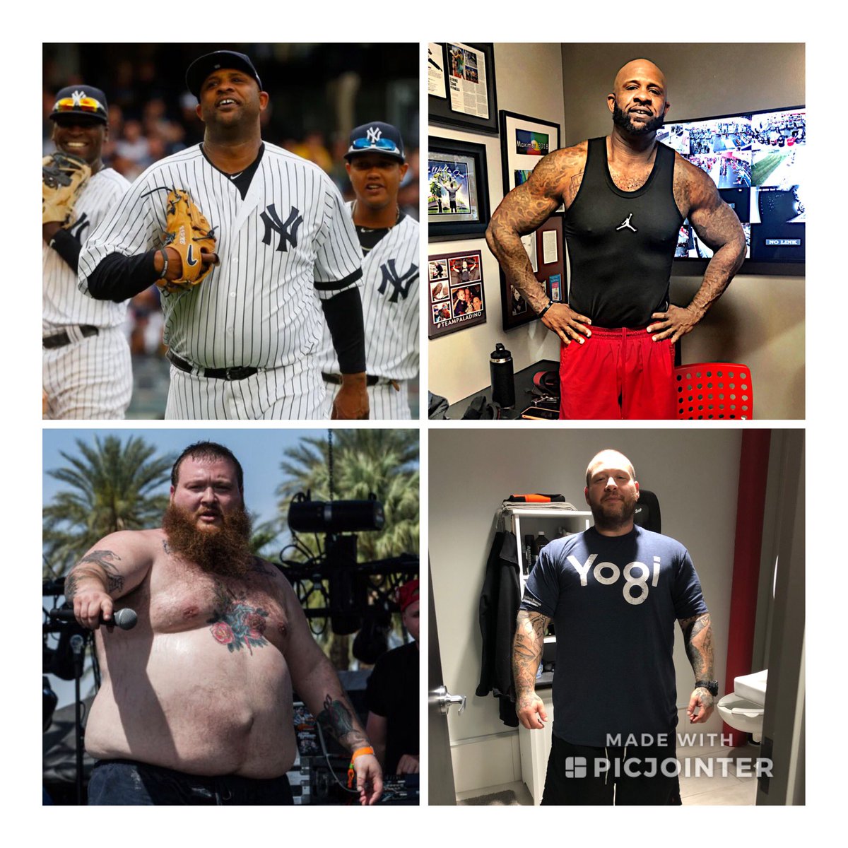 X 上的 DAVE PALADINO：「TRANSFORMATION Who? NY Yankee future HOF CC Sabathia  @cc_sabathia @dub0952 Rapper/Chef/Actor/Artist Action Bronson  @bambambaklava INSPIRING ONLY AT IMPACT ZONE @impactzonenj #weightloss  #transformation #jointh