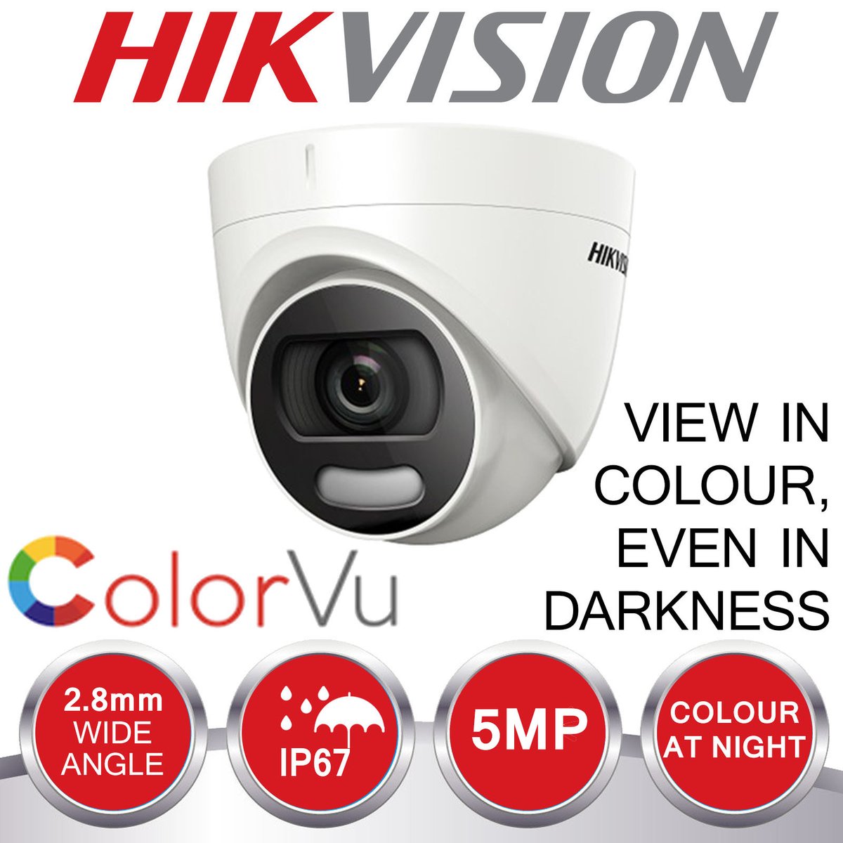 1brightscape's tweet image. The new Hikvision ColourVu camera
-2.8mm wide angle
-5mp Camera
-Colour at night feature