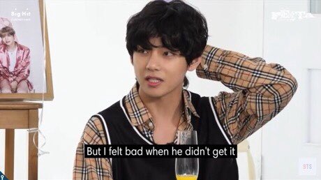 The way Taehyung said he worked so hard to get praised by Hobi 