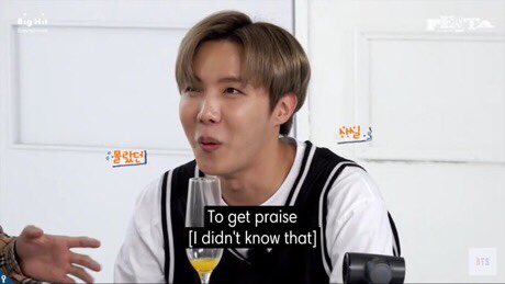 The way Taehyung said he worked so hard to get praised by Hobi 