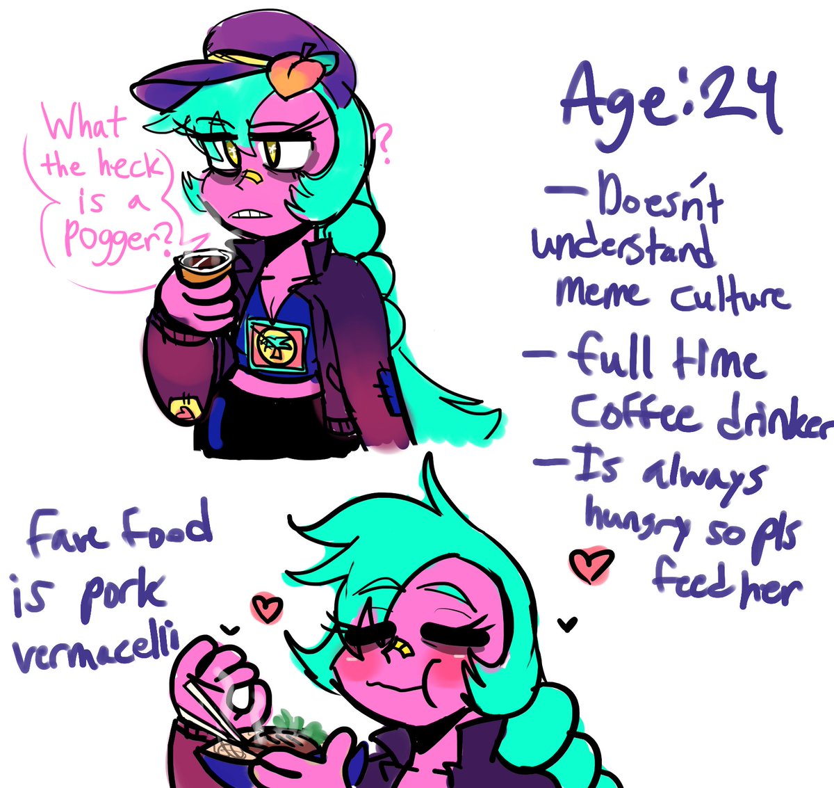 shoobaydoobay's tweet photo. I wanted to do some sketchies and add some more info on Marlowe 😳#nostraightroads #NSR #OC #citizensofvinylcity https://t.co/o7bAsHQSew