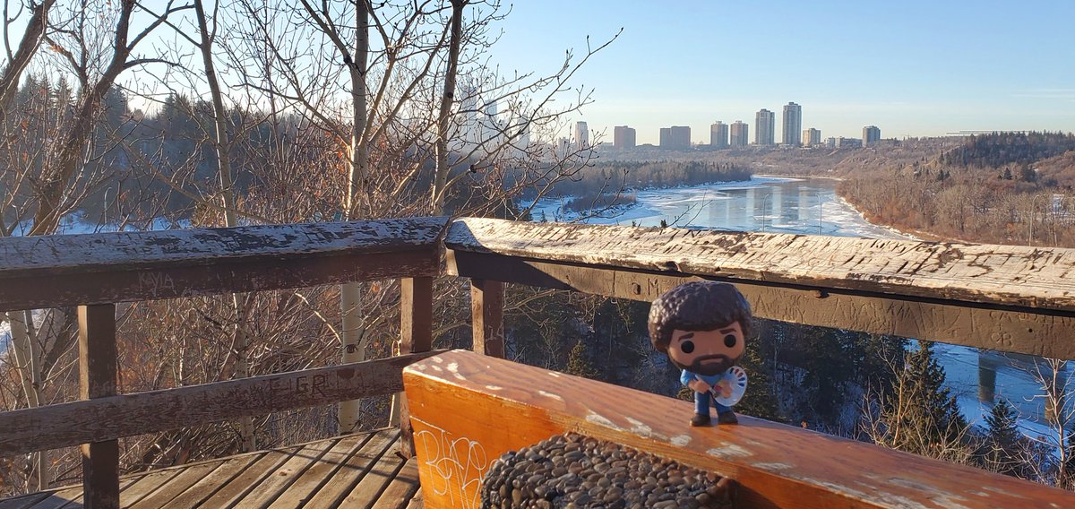 diorinix's tweet photo. Normally Bob paints landscapes, but this view is particularly spectacular!
#yegquest #12DaysofHenday https://t.co/KS4JBF5NhU