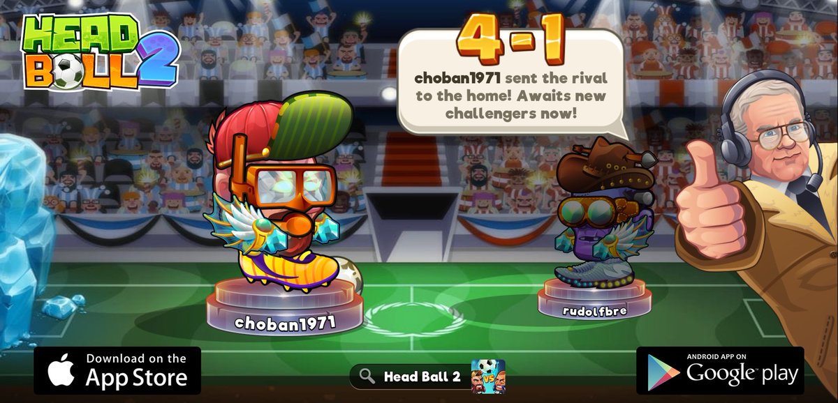 Looking for a new challenger in Head Ball 2. My player name is choban1971, come and play with me! Download via > app.adjust.com/7lb0aee_oovl5up #headball2 <a href="/HB2Official/">Head Ball 2</a>