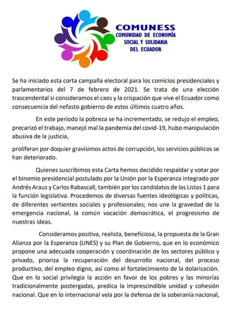 ForoPolitecnico's tweet photo. Cuentan con el apoyo de la Comunidad Nacional de Economía Social y Solidaria del Ecuador @ecuarauz @rabascallcarlos con @UNESECUADOR y @MashiRafael confiamos en ustedes, tenemos esperanza en un país mas justo y equitativo para todas y todos! Adelante la juventud @VickyDesintonio https://t.co/Ehufl8XlTx
