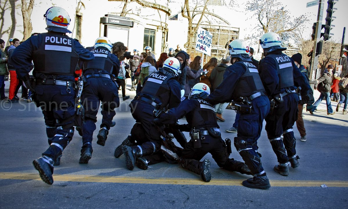 Scatter-As an unlawful assembly / illegal demonstration / riot is declared, bloc members will often flee the area to avoid arrest; others will stay to combat the responding police officers. Both are possible. This results in numerous innocent persons becoming riot police.6/?