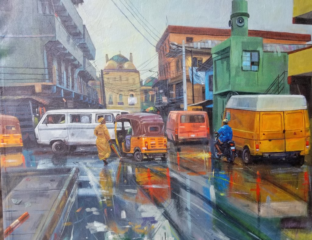 OgbeniJaykay's tweet photo. My first babe in 2021 ♥️
Title: "A rainy day in January"
24X36 inches 
Acrylic on canvas. https://t.co/s4cG9JeqoI