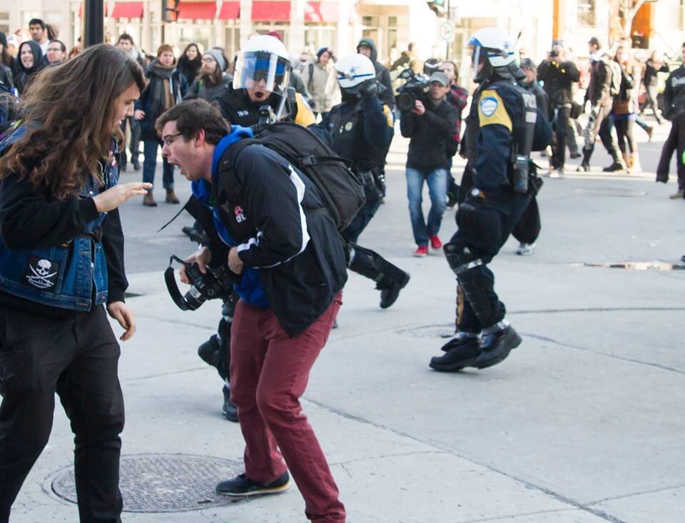 Here’s me getting shot with a rubber bullet at point blank and being detained for taking photos in 2014 & 2015. I have loads of riot experience from years ago ... with the scars to prove it 