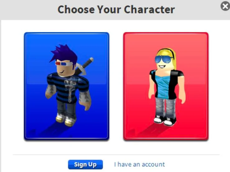 Roblox character wearing blue